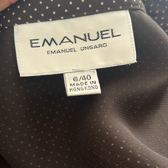 Emanuel Ungaro brown polka dot dress sleeveless maxi size 6/40 - Picture 9 of 11